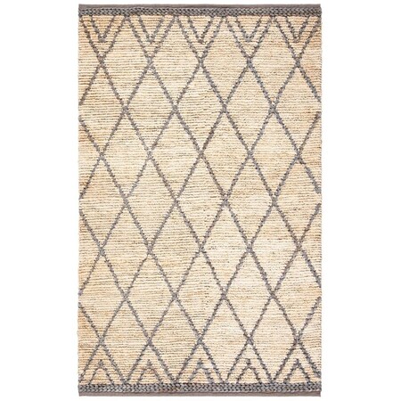 Safavieh 3 x 5 ft. Natural Fiber Hand Woven Rectanglar Rug Natural & Grey NF956F-3